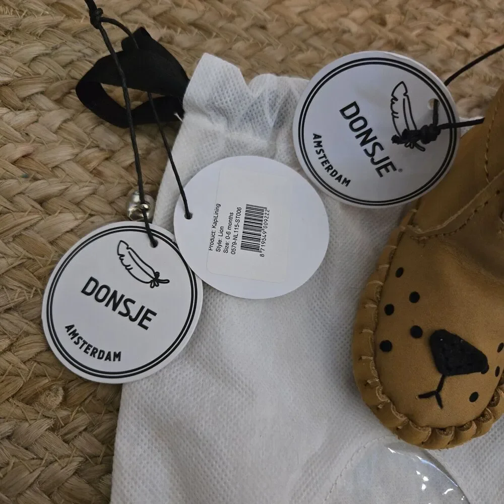 DONSJË AMSTERDAM Kapi Classic Booties | Lion | Caramel Nubuck 0-6mos‎ NWT